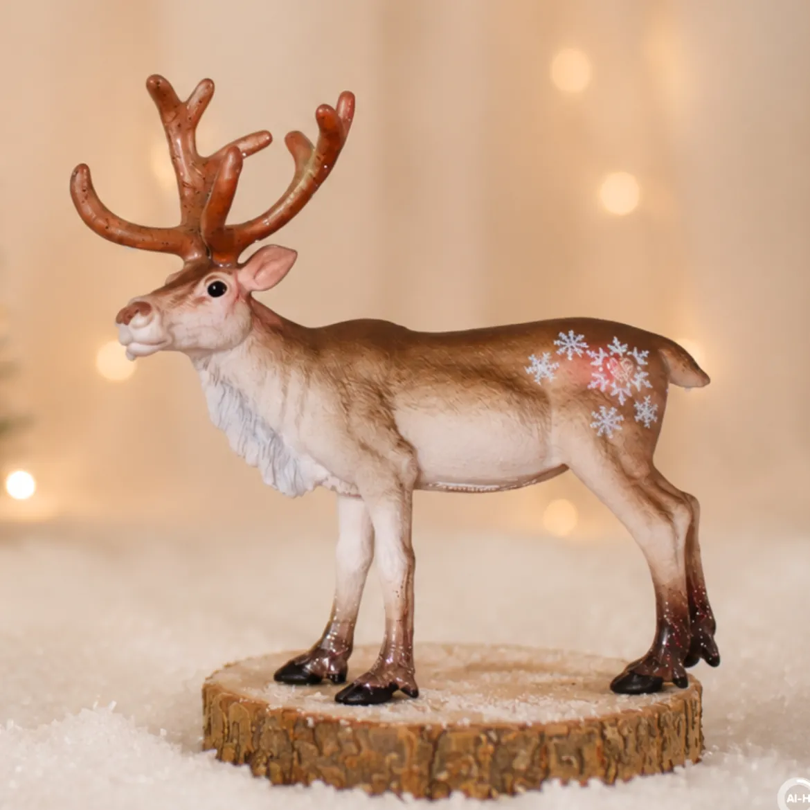 Renne de Noël en or rose