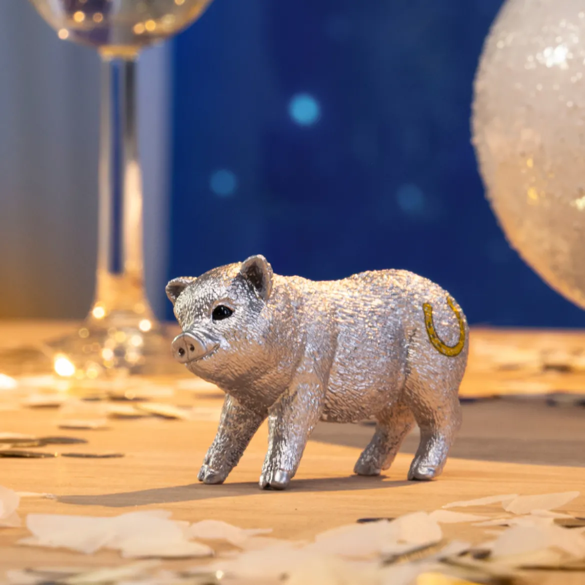 Silver good-luck Pig