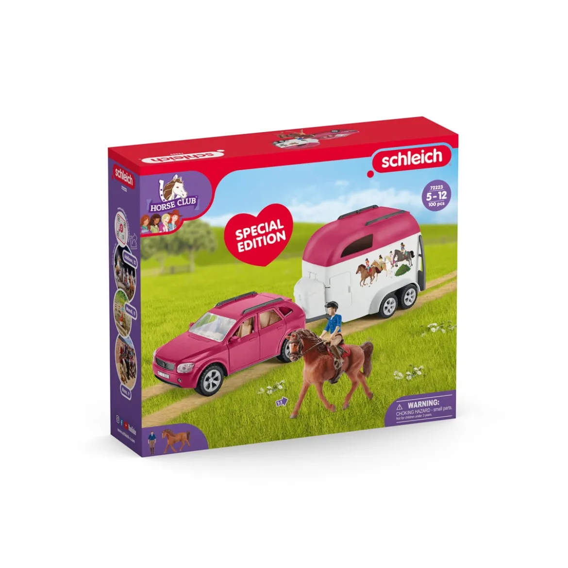 Voiture avec remorque pour chevaux
